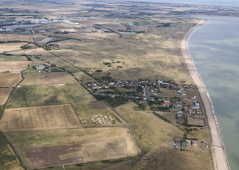 An aerial view of Sandwich Bay